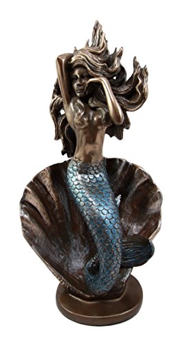 Ebros Gift Ebros Gift Large Giant Pearl Shell Goddess Mermaid Awakening Figurine 11.75" H