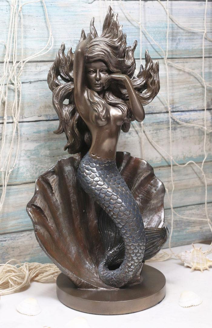 ebros gift Ebros Gift Large Giant Pearl Shell Goddess Mermaid Awakening Figurine 11.75" H