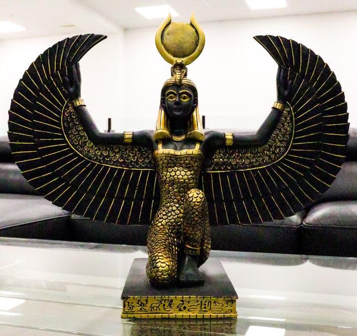 ebros gift Ebros Gift Large Kneeling Winged Isis Statue 20"Long Egyptian Goddess Of Motherhood Deity Figurine