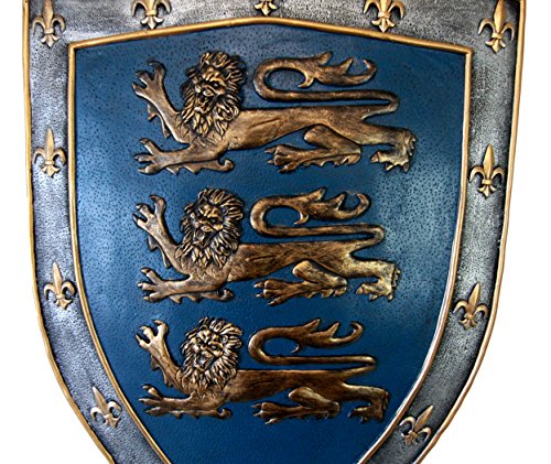 Ebros Gift Ebros Gift Large Medieval Knight Royal Arms Of England Three Lions Shield Wall Plaque 18"Tall