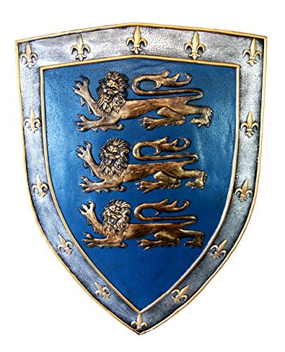ebros gift Ebros Gift Large Medieval Knight Royal Arms Of England Three Lions Shield Wall Plaque 18"Tall