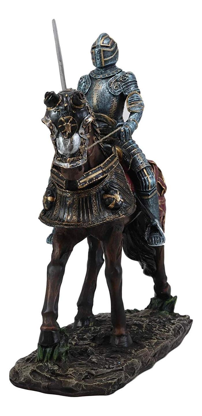 Ebros Gift Ebros Gift Large Medieval Royal Suit Of Armor European Knight With Long Sword Riding On Heavy Cavalry Horse Statue 12.75" Long