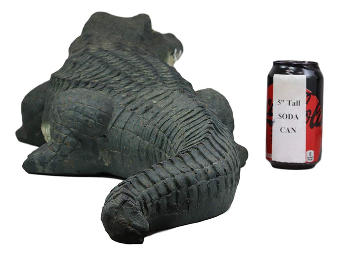 Ebros Gift Ebros Gift Large Realistic Chubby Crocodile On Belly Garden Accent Statue Lake Home Patio Pool Exotic Decor Of Alligators Crocodiles Caiman Gator Decorative Sculpture Figurine (31" Long)