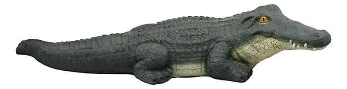 ebros gift Ebros Gift Large Realistic Crocodile On Belly Crawl Pose Garden Accent Statue Lake Home Patio Pool Exotic Decor of Alligators Crocodiles Caiman Gator Decorative Sculpture Figurine (26" Long)