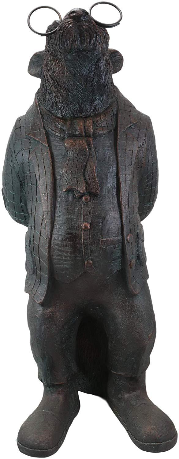 Ebros Gift Ebros Gift Large Whimsical Genius Professor Einstein Mole With Glasses Garden Statue 26.25" Tall Resin In Aged Bronze Finish Rustic Fairy Tale Moles Patio Pool Lawn Outdoors Decorative Sculpture