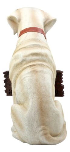Ebros Gift Ebros Gift Lifelike Pet Pal Labrador Retriever Statue 13.25" H Golden Retriever Dog With Jingle Collar And Greeting Sign As Patio Welcome Home Decor Sculpture (Yellow)
