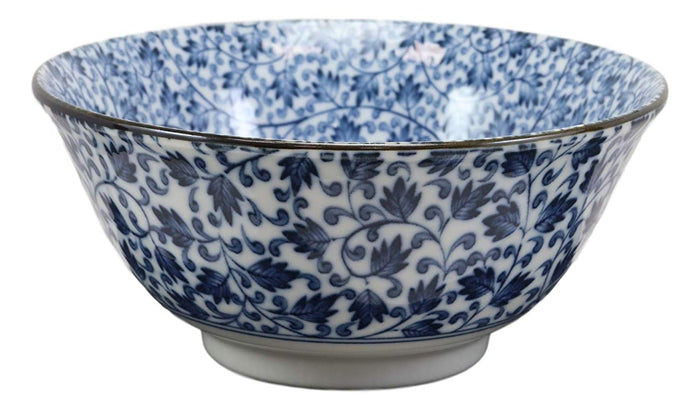 Ebros Gift Ebros Gift Made In Japan 6"Diameter 16oz Ramen Soup Rice Pasta Salad Cereal Appetizer Bowls Set Of 6 Kitchen Dining Japanese Restaurant Supply Decorative Bowl Designs (Botanic Floral Vines)