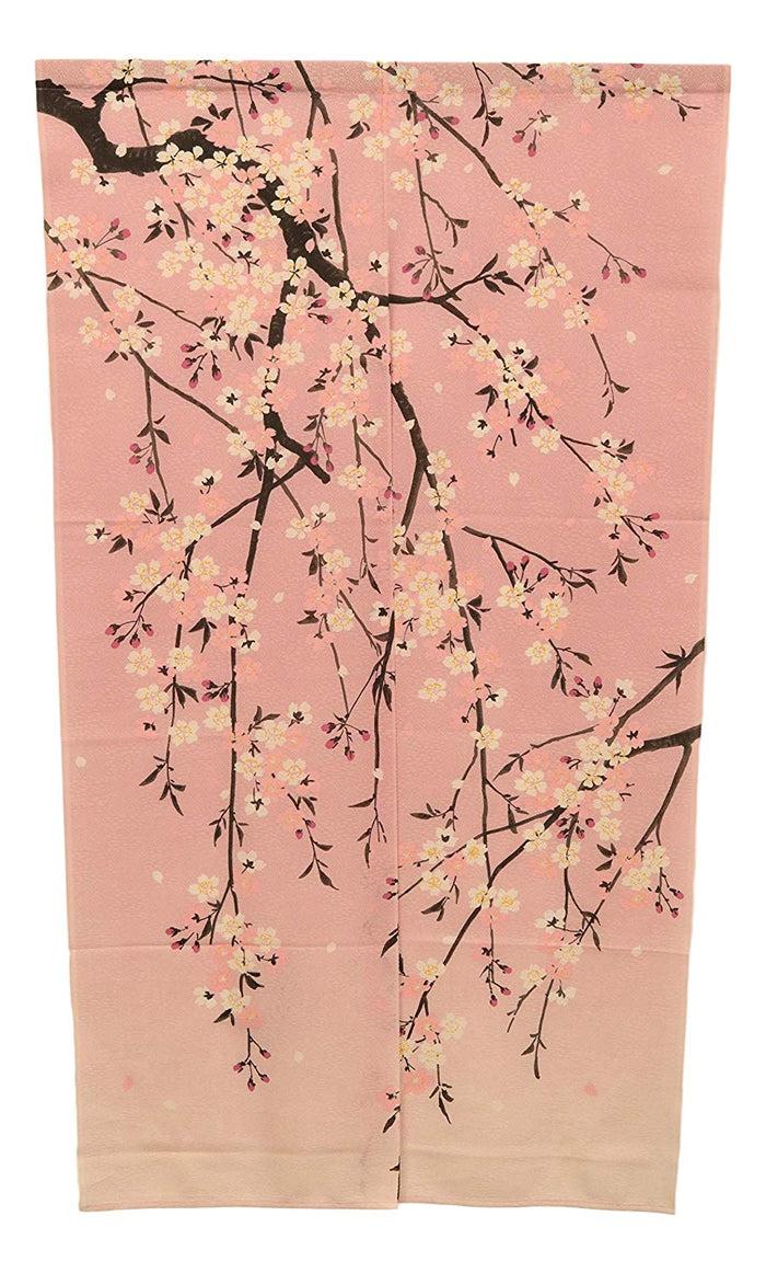 ebros gift Ebros Gift Made in Japan Japanese Style Uncut Noren Doorway Curtain Tapestry Polyester Standard 59.25" Long 33.5" Wide for Restaurant Or Home Room Divider Decor Curtains (Pink Sakura Cherry Blossoms)
