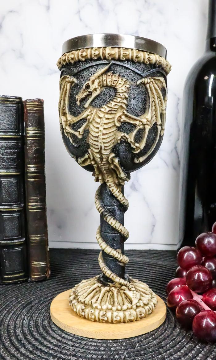 Ebros Gift Ebros Gift Medieval Flying Dragon Skeleton Fossil Ossuary Goblet Wine Chalice