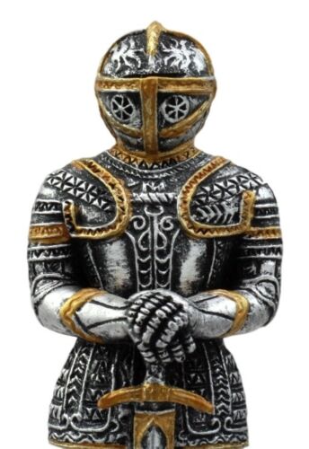 Ebros Gift Ebros Gift Medieval Spanish Knight Dollhouse Miniature Figurine 4" H Suit Of Armor Long Swordsman Sculpture Decor