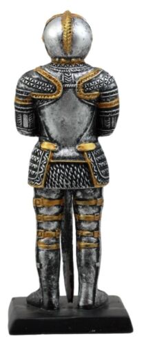 Ebros Gift Ebros Gift Medieval Spanish Knight Dollhouse Miniature Figurine 4" H Suit Of Armor Long Swordsman Sculpture Decor