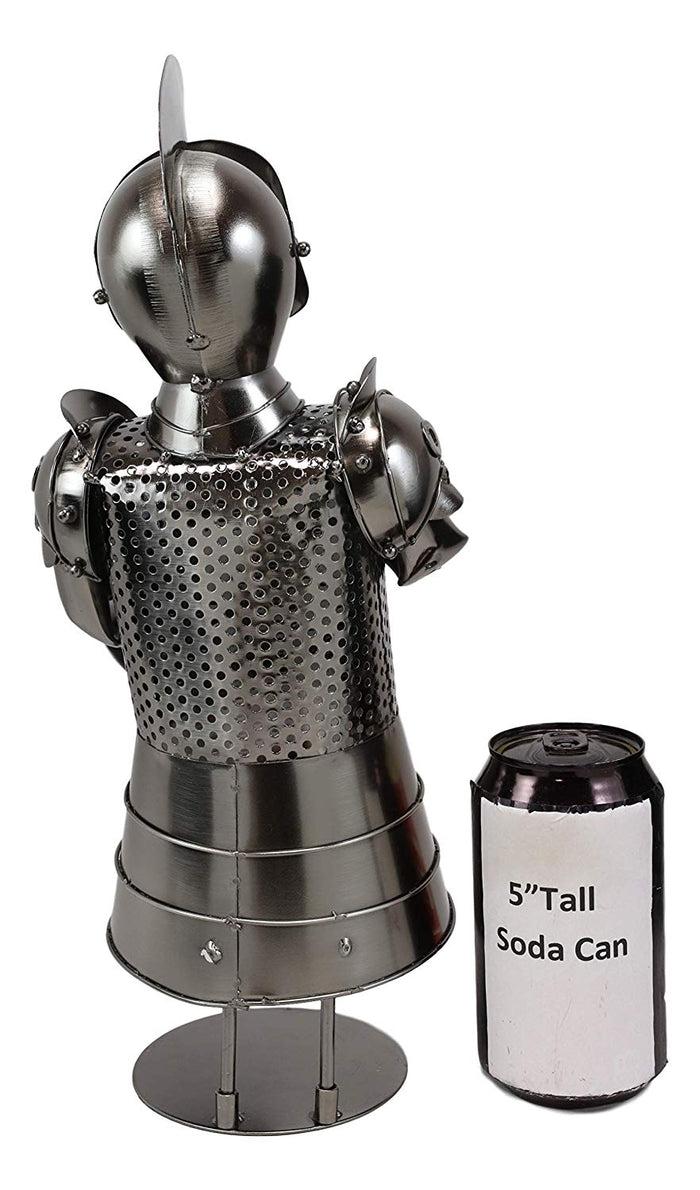 Ebros Gift Ebros Gift Medieval Suit Of Armor Spartan Mohawk Knight With Sword And Shield Hand Sculpted Steel Metal Wine Bottle Holder Caddy Decor