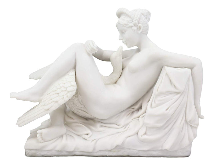 Ebros Gift Ebros Gift Michelangelo Museum Masterpiece Greek Mythology Leda And The Swan Statue 9.25" Long Zeus Seducing The Wife Of King Tyndareus White Resin Figurine