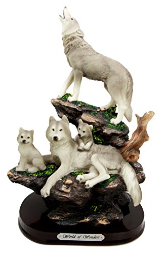 Ebros Gift Ebros Gift Moon Howling Timberwolves Wolf Pack Family Decorative Figurine 8.5"H