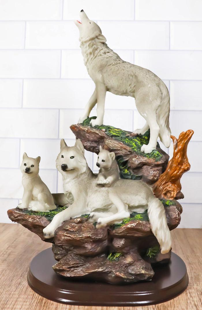ebros gift Ebros Gift Moon Howling Timberwolves Wolf Pack Family Decorative Figurine 8.5"H