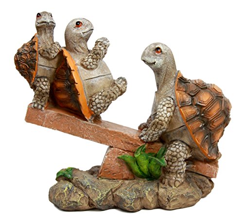Ebros Gift Ebros Gift Mother Turtle Playing With Her Babies On Forest Seesaw Decorative Figurine 6.5" H Animal Reptile Decor Of Tortoises Turtles Hatchlings Terrapins Wildlife Whimsical Sculpture