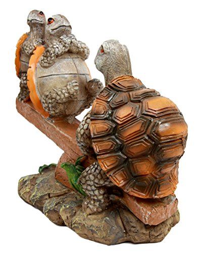 Ebros Gift Ebros Gift Mother Turtle Playing With Her Babies On Forest Seesaw Decorative Figurine 6.5" H Animal Reptile Decor Of Tortoises Turtles Hatchlings Terrapins Wildlife Whimsical Sculpture