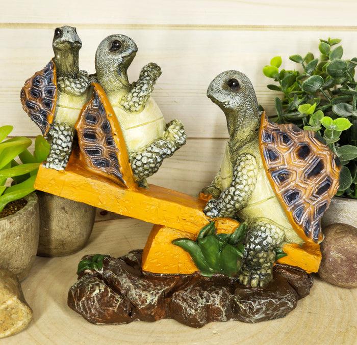 ebros gift Ebros Gift Mother Turtle Playing with Her Babies On Forest Seesaw Decorative Figurine 6.5" H Animal Reptile Decor of Tortoises Turtles Hatchlings Terrapins Wildlife Whimsical Sculpture