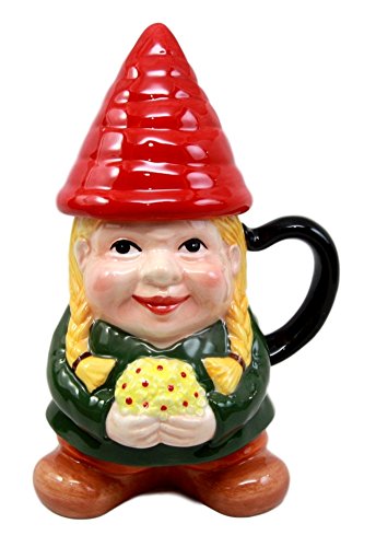 Ebros Gift Ebros Gift Mrs Gnome With Sunflowers Lidded Ceramic Mug Coffee Cup Home Figurine
