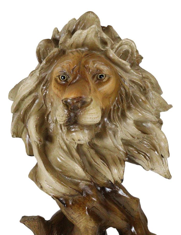 Ebros Gift Ebros Gift Mufasa The Wise Lion King Of The Jungle Bust Decorative Figurine 11.25" H Resin In Faux Wood Finish Animal Decor Safari Lions Giant Cats Pride Rock Sculpture Statue