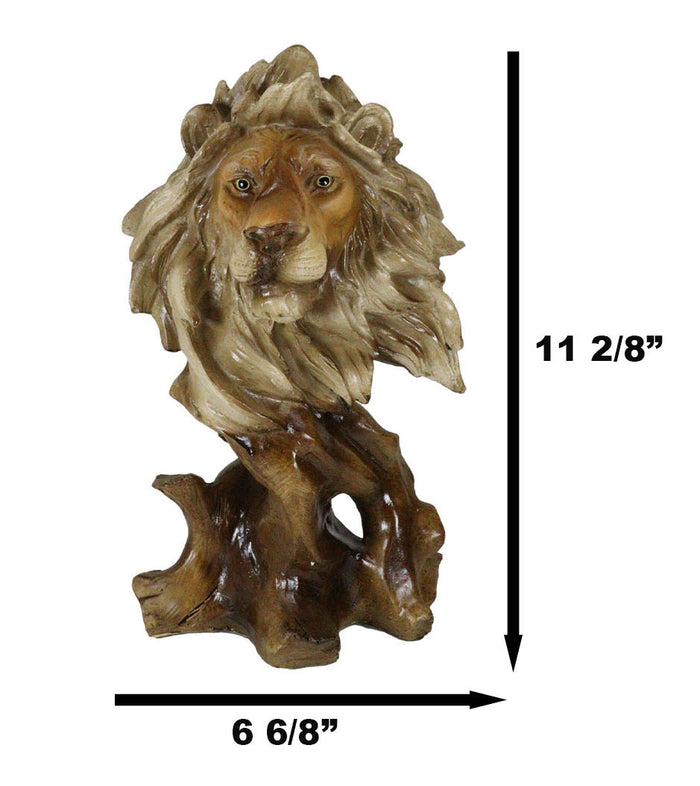 Ebros Gift Ebros Gift Mufasa The Wise Lion King Of The Jungle Bust Decorative Figurine 11.25" H Resin In Faux Wood Finish Animal Decor Safari Lions Giant Cats Pride Rock Sculpture Statue