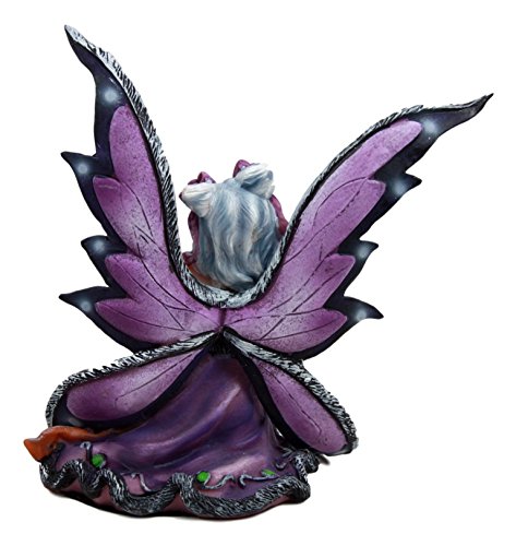 Ebros Gift Ebros Gift Mystical Black Cat With Purple Witch Fairy Carrying Green Lantern Figurine 6.25"H