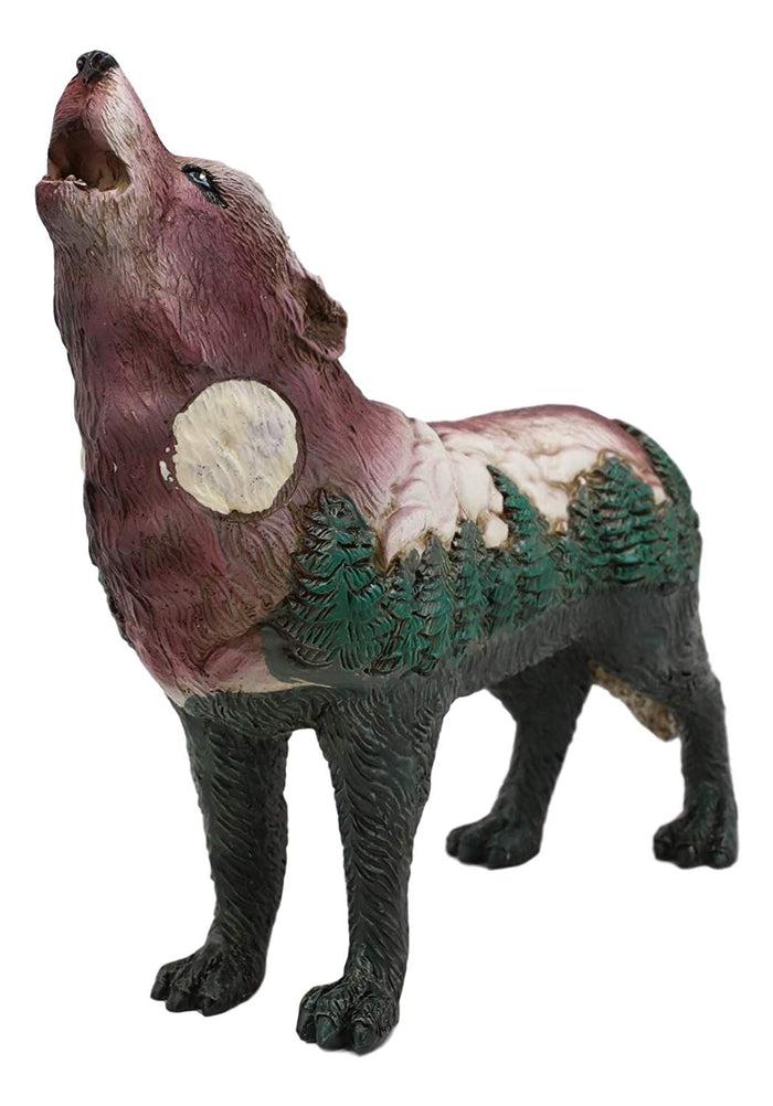 Ebros Gift Ebros Gift Native Tribal Howling Wolf Totem Spirit Figurine Collection 6.25" L Animal Decor Statue (Snow Angel Wings)