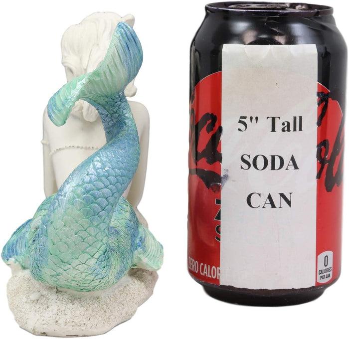Ebros Gift Ebros Gift Nautical Capiz Blue Tailed Siren Mermaid With Seashell And Starfish Statue Ocean Aquamarine Princess Coastal Beach Under The Sea Decorative Accent (Resting On Seabed)