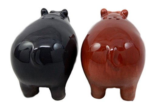 Ebros Gift Ebros Gift Nile River Hippo Salt & Pepper Shakers Ceramic Magnetic Figurine Set 4"L
