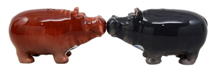 Ebros Gift Ebros Gift Nile River Hippo Salt & Pepper Shakers Ceramic Magnetic Figurine Set 4"L