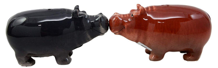 Ebros Gift Ebros Gift Nile River Hippo Salt & Pepper Shakers Ceramic Magnetic Figurine Set 4"L