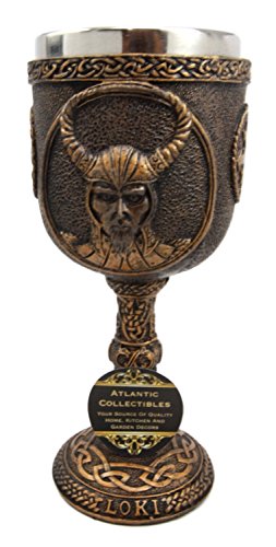 Ebros Gift Ebros Gift Norse Mythology Shapeshifter Trickster God Jotunn Loki 6oz Resin Wine Goblet Chalice With Stainless Steel Liner