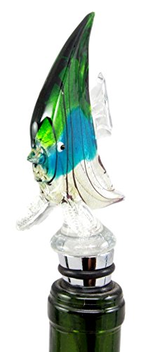 ebros gift Ebros Gift Ocean Saltwater Angelfish Wine Bottle Topper Stopper Metal Rubber Cork Kitchen Party Hosting Accessory 6.25"H