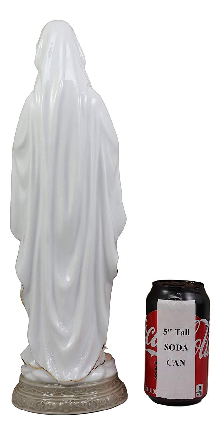 Ebros Gift Ebros Gift Our Lady Of Lourdes Roman Catholic Blessed Virgin Mary Fine Porcelain Statue 16" Tall Home Altar Decor Sculpture The Marian Apparitions Christian Decorative Earthenware