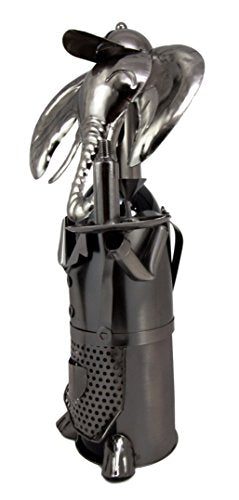 Ebros Gift Ebros Gift Pachy Elephant Waiter Hand Made Metal Wine Bottle Holder Caddy Decor 14.25"H