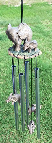 Ebros Gift Ebros Gift Pachyderm Elephant Family Striding The Plains Resonant Relaxing Wind Chime Patio Garden Decor Decorative Figurine Noisemaker Elephants Baby Calf Safari Grasslands