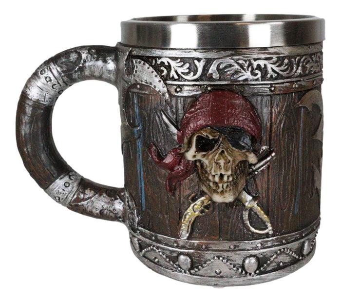 Ebros Gift Ebros Gift Pirates Of Caribbean Seas Bandana Skull With Cross Swords Tankard Coffee Beer Mug Cup