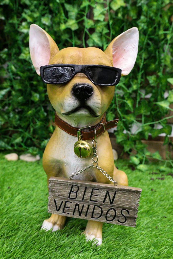 ebros gift Ebros Gift Que Paso Summer Sun Tanning Chihuahua Dog Statue Carefree Puppy with Cool Shades Welcome Greeter Figurine