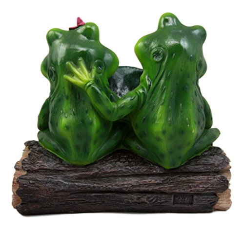 Ebros Gift Ebros Gift Rainforest Frog Couple Lovers Holding Welcome Sign Lily Pad Decorative Figurine 9.25" L