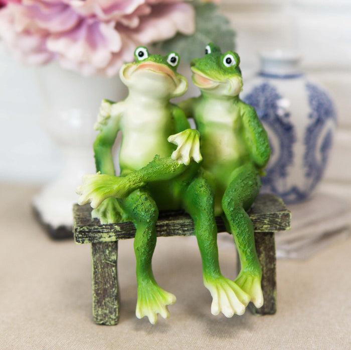 ebros gift Ebros Gift Rainforest Frog Couple Lovers Sitting Side By Side On A Date Decorative Figurine 7"H