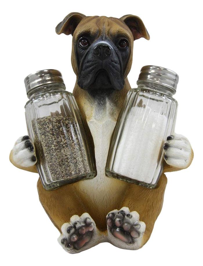 Ebros Gift Ebros Gift Realistic Fawn Boxer Puppy Dog Salt Pepper Shakers Holder And Wine Caddy 2 Piece Set Resin Dogs Boxers Memorial Pets Home Kitchen Organizer Figurine For Spices And Alcoholic Beverage Bottle