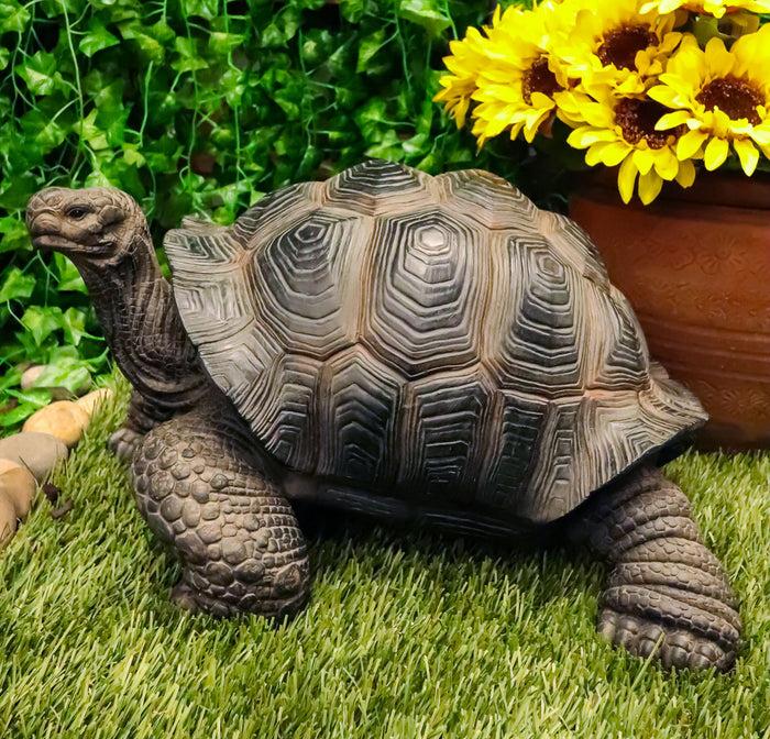 ebros gift Ebros Gift Realistic Lifelike Galapagos Giant Tortoise Statue 17.25" Wide Marine Reptile Tortoises Garden Greeter Home and Patio Gallery Quality Sculpture