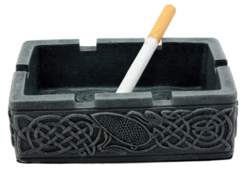 Ebros Gift Ebros Gift Rectangular Celtic Dragon Head Tribal Knotwork Ashtray Resin Figurine For Cigar Lovers Gift For Smokers Or As Multipurpose Container Coins Keys Holder