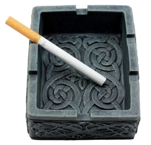 Ebros Gift Ebros Gift Rectangular Celtic Dragon Head Tribal Knotwork Ashtray Resin Figurine For Cigar Lovers Gift For Smokers Or As Multipurpose Container Coins Keys Holder