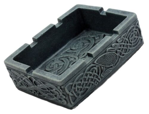 Ebros Gift Ebros Gift Rectangular Celtic Dragon Head Tribal Knotwork Ashtray Resin Figurine For Cigar Lovers Gift For Smokers Or As Multipurpose Container Coins Keys Holder
