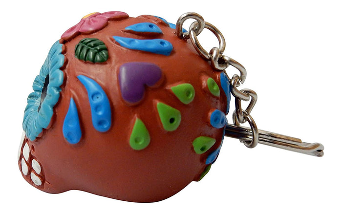 Ebros Gift Ebros Gift Red Sugar Skull Key Chain Set Of 12 Pcs Day Of The Dead Collectible