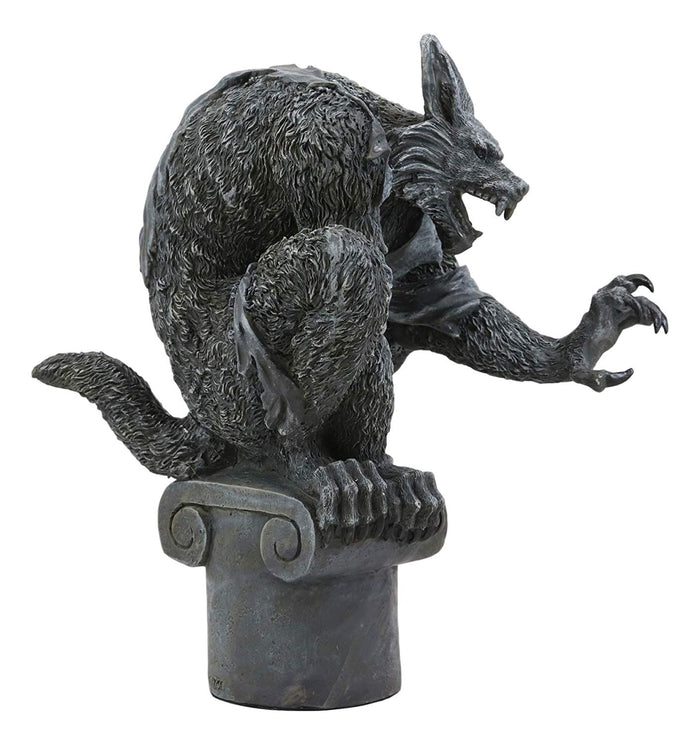Ebros Gift Ebros Gift Remus The Elder Werewolf Lycan Crouching On Roof Pillar Statue Macabre Dark Underworld Full Moon Werewolves Direwolf Halloween Gothic Decor