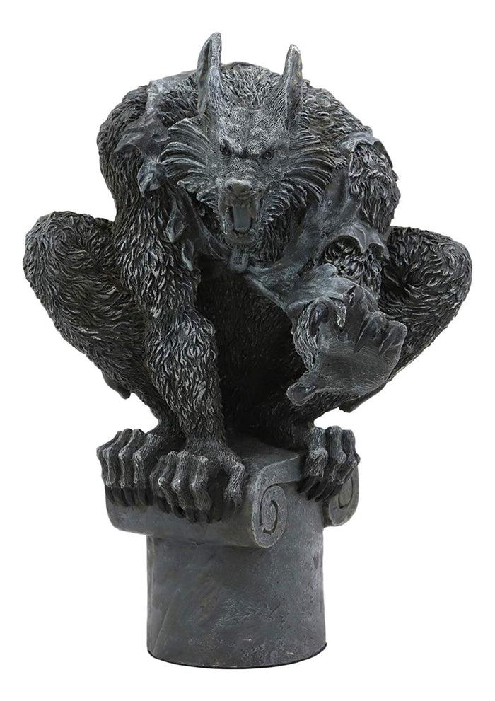 ebros gift Ebros Gift Remus The Elder Werewolf Lycan Crouching On Roof Pillar Statue Macabre Dark Underworld Full Moon Werewolves Direwolf Halloween Gothic Decor