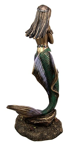 Ebros Gift Ebros Gift Rising Nude Mermaid Maiden With Pearl Head Chain Decorative Figurine 13.5"H