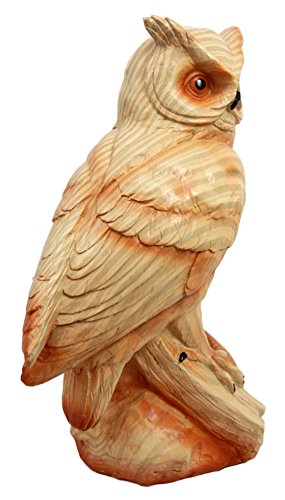 Ebros Gift Ebros Gift Rustic Rainforest Great Horned Owl Decorative Faux Wood Figurine 8.25" Tall